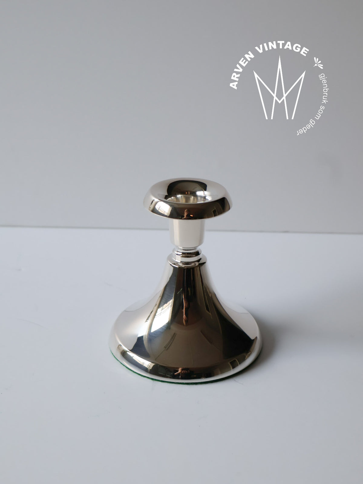 Vintage sølv lysestake 10cm