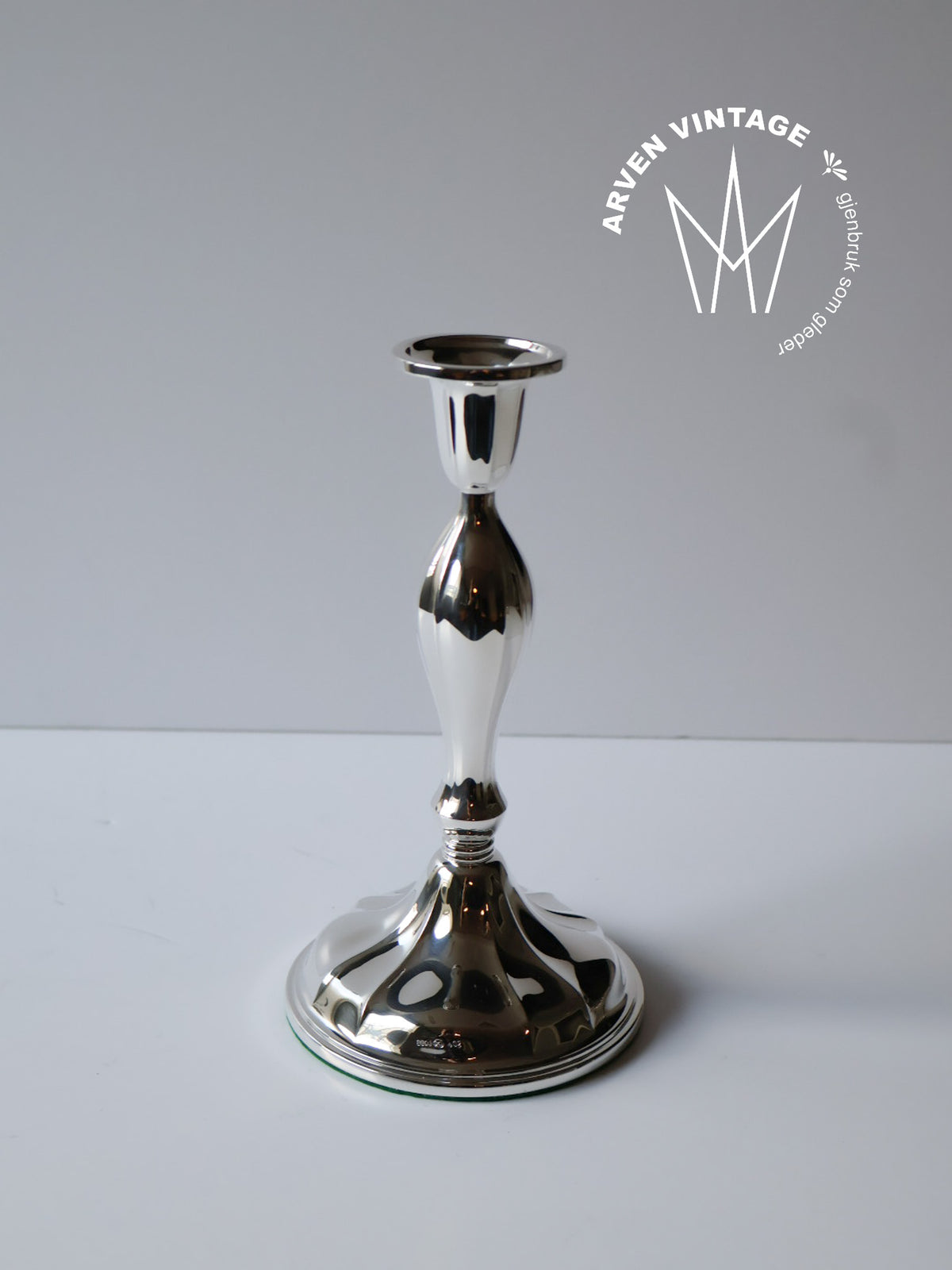 Vintage sølv lysestake 18,5cm