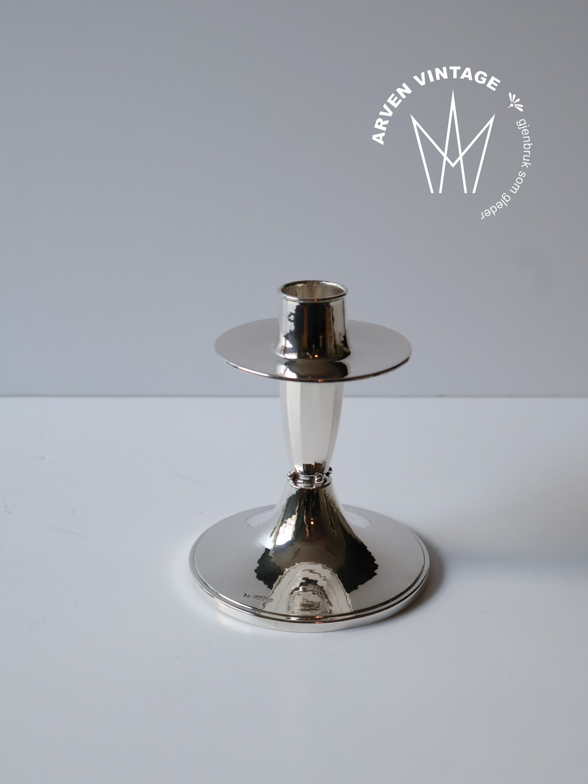 Vintage sølv lysestake 11cm