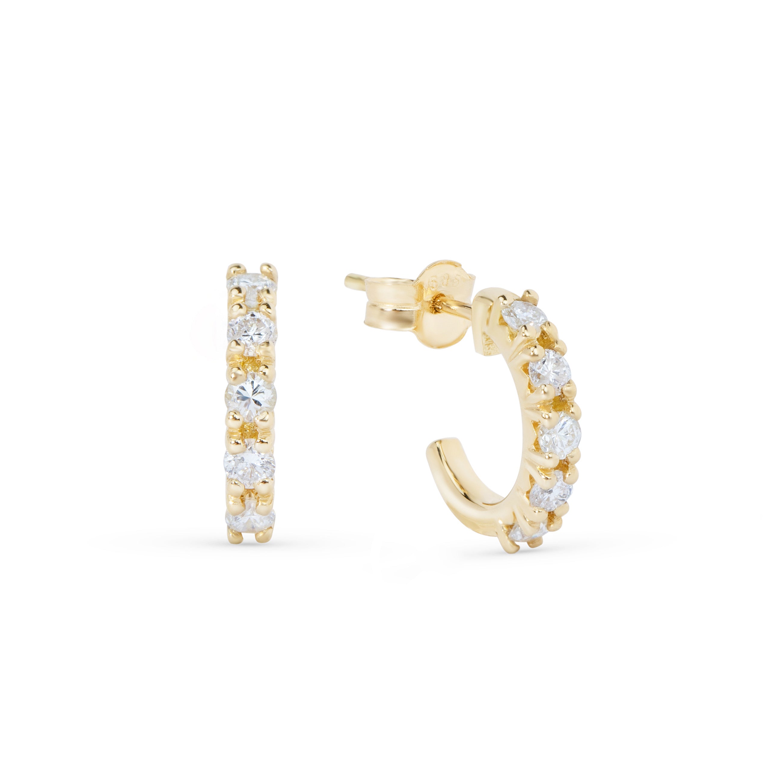Earrings yellow gold 0.35ct diamond