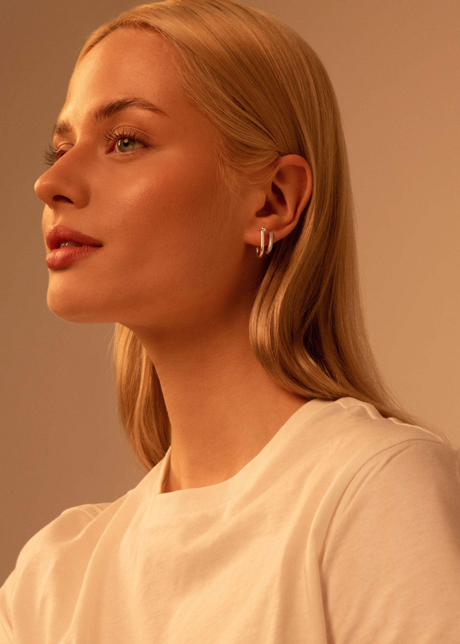 Gold Rhinestone Hoops