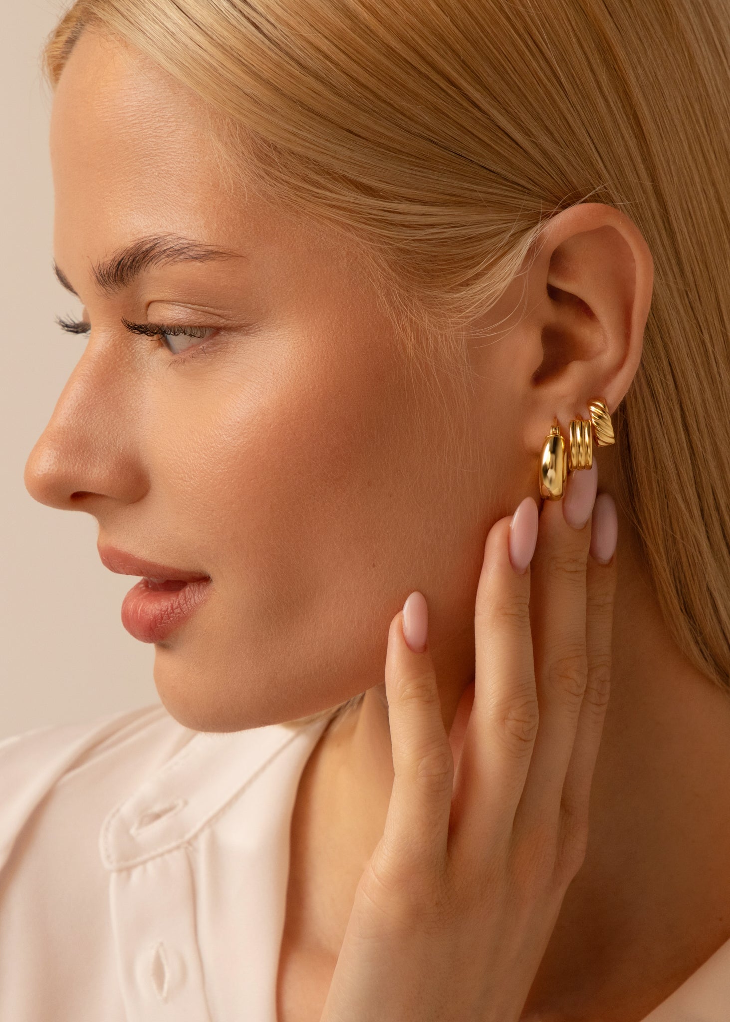 Silver swirl Hoops