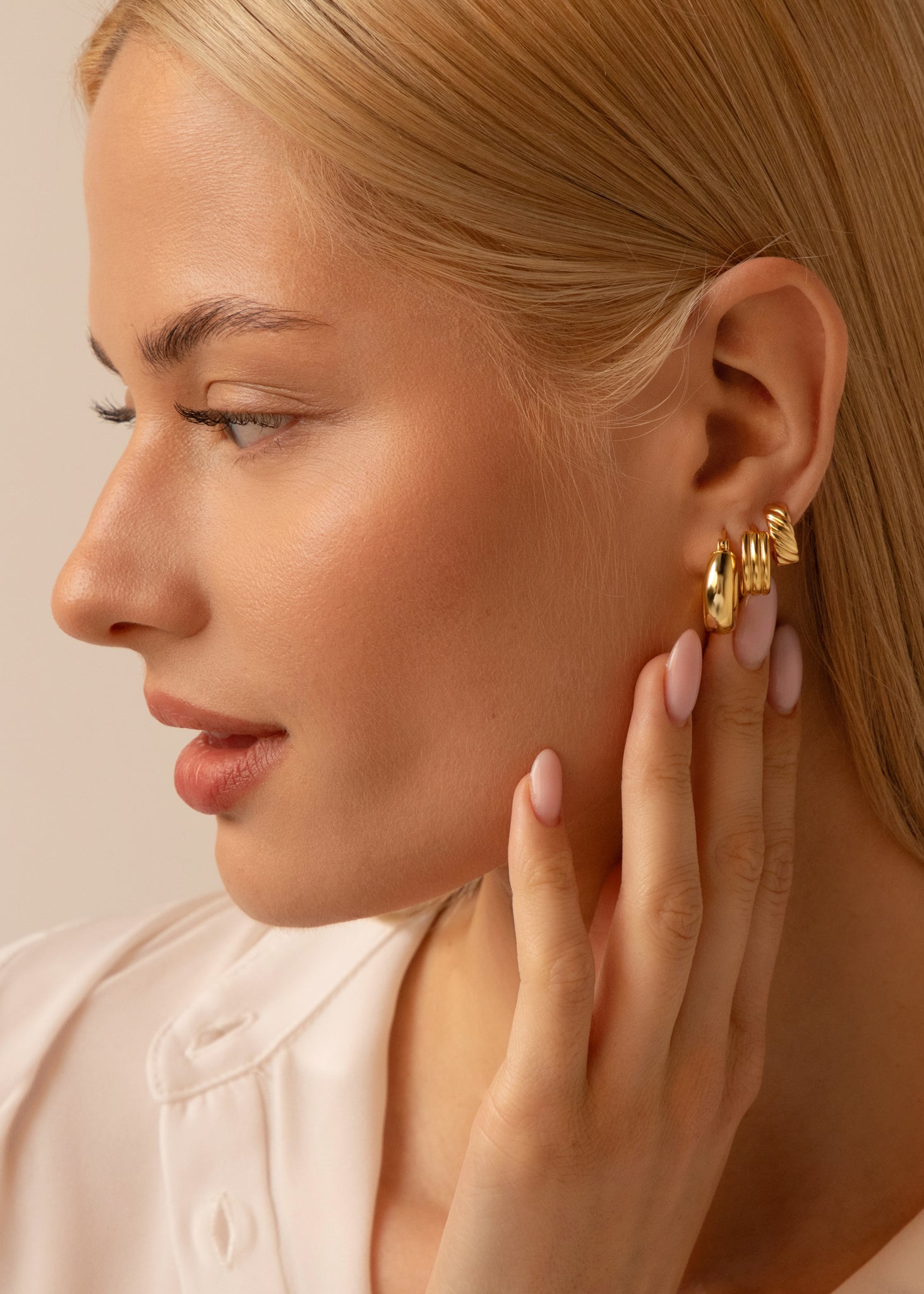 Silver chunky Hoops