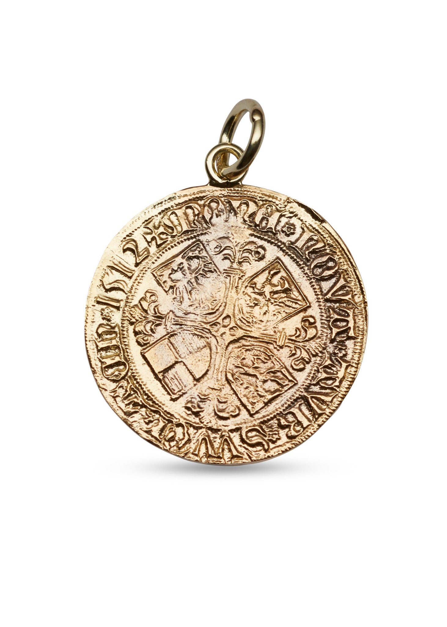 Bryggen coin pendant in yellow gold