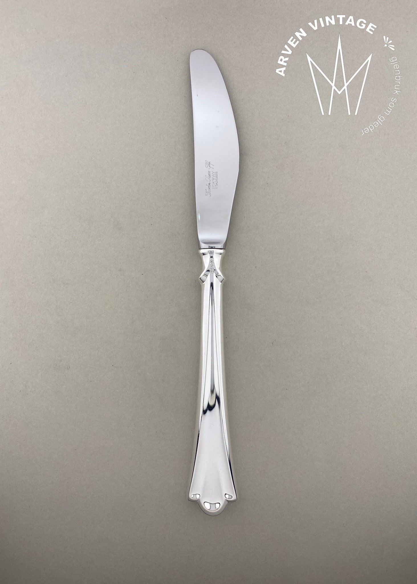 Vintage Lilje liten spisekniv med langt skaft