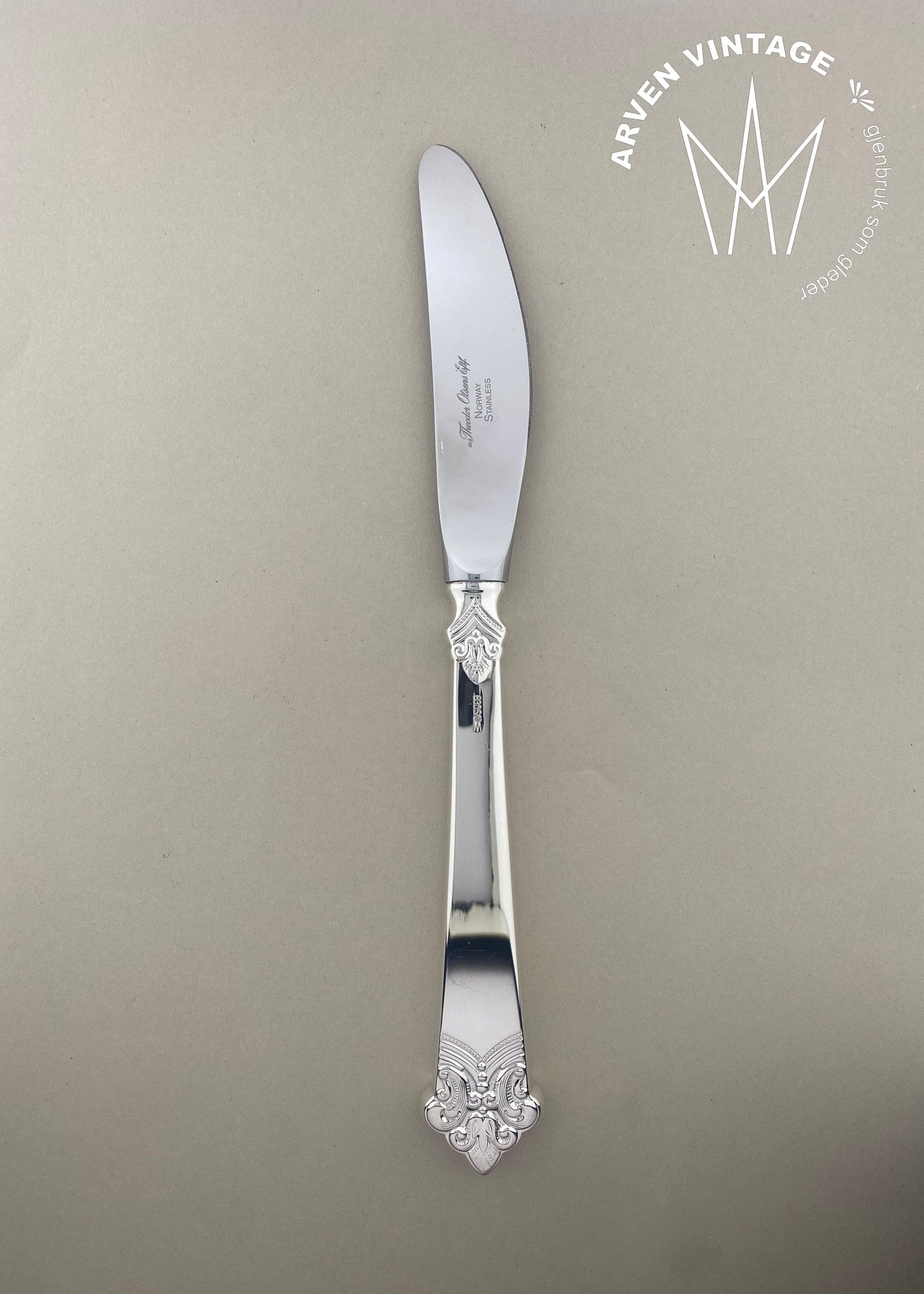Vintage Anitra liten spisekniv med langt skaft
