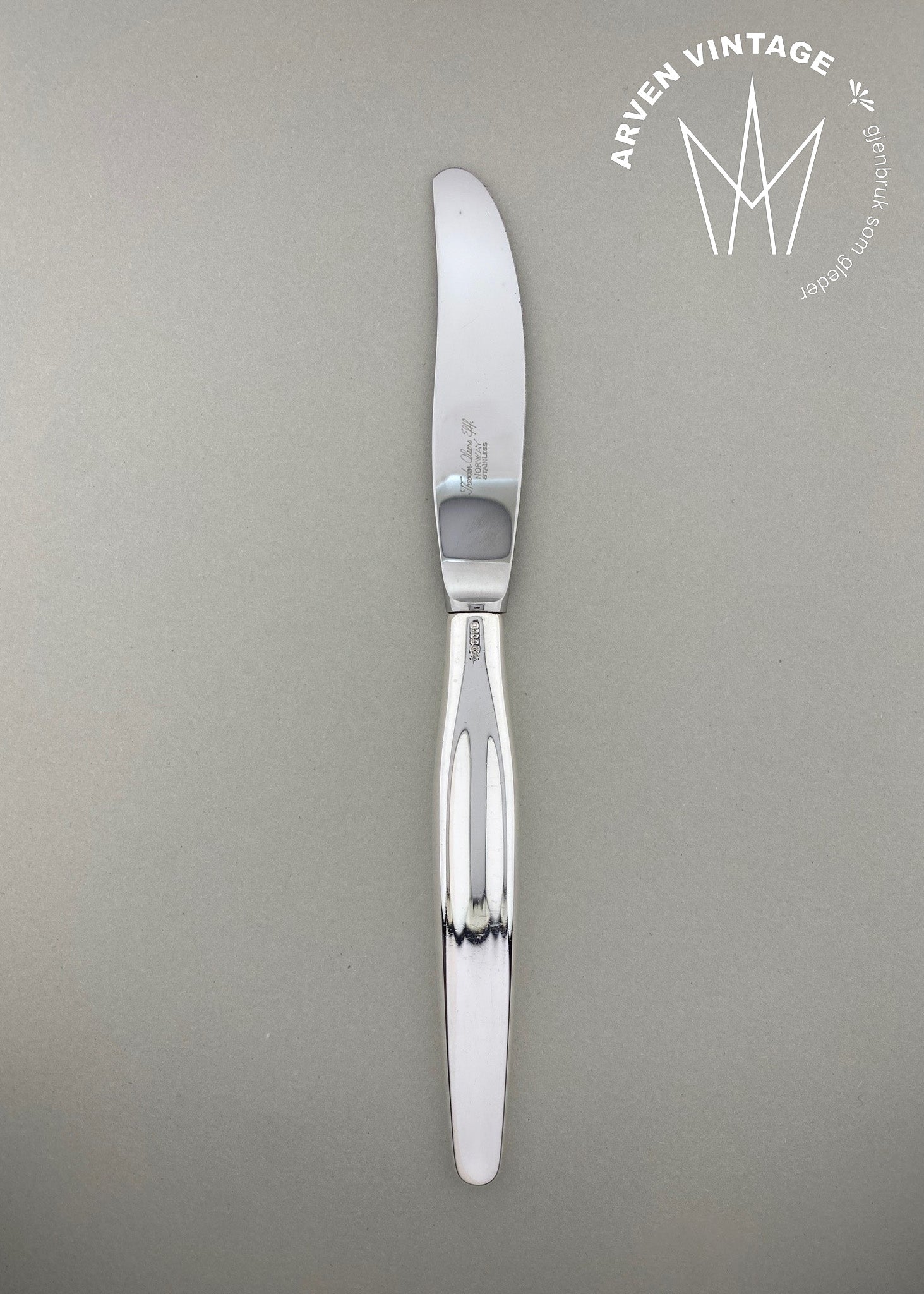 Vintage Aase liten spisekniv med langt skaft