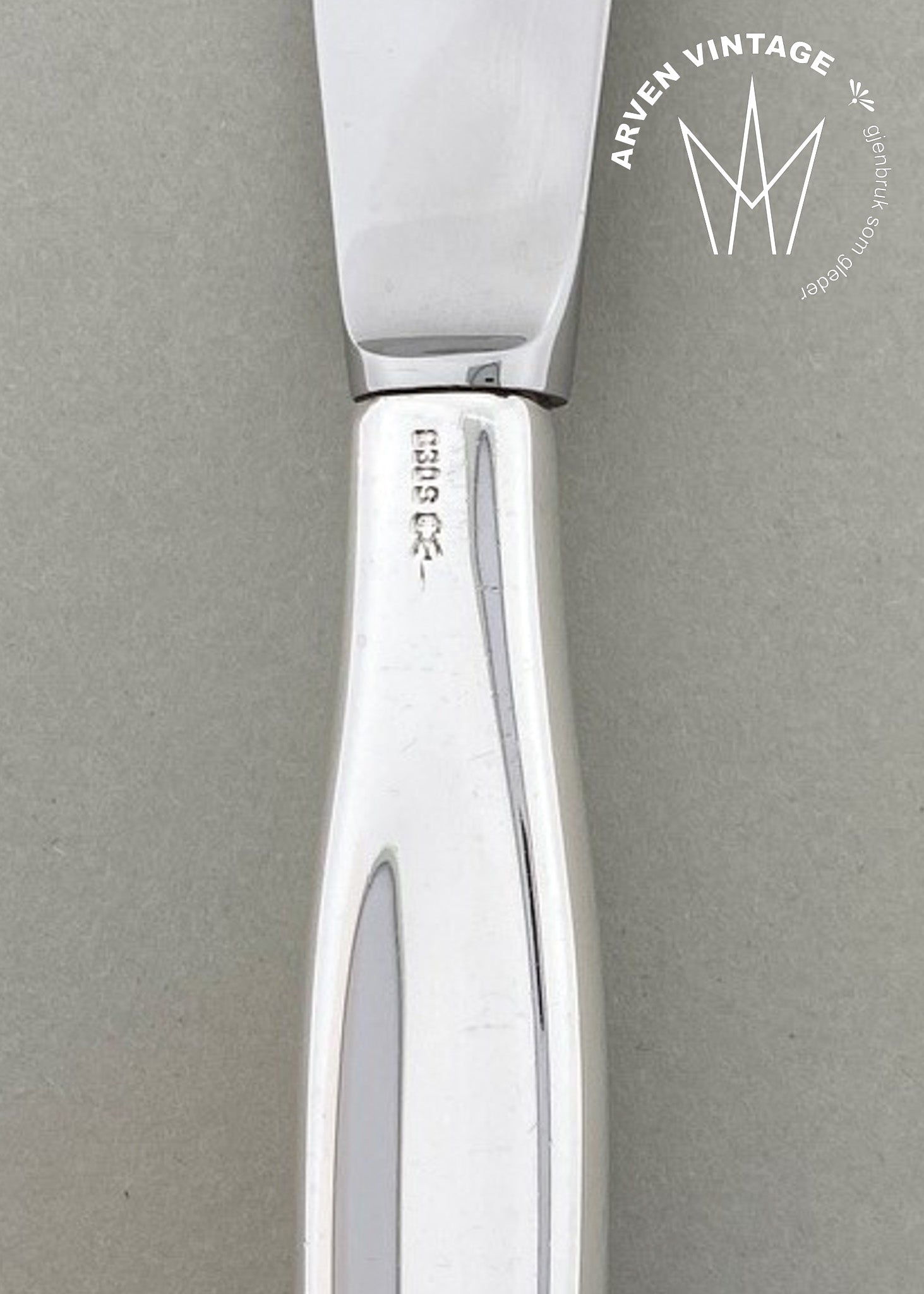 Vintage Aase liten spisekniv med langt skaft