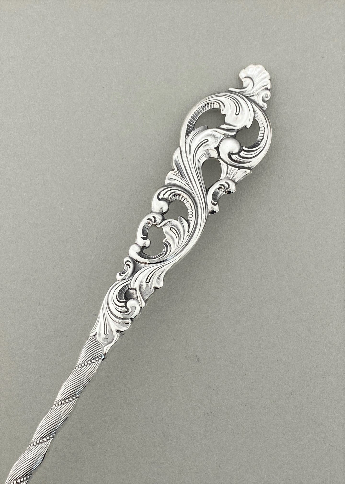 Vintage Double Rococo Serving Spoon