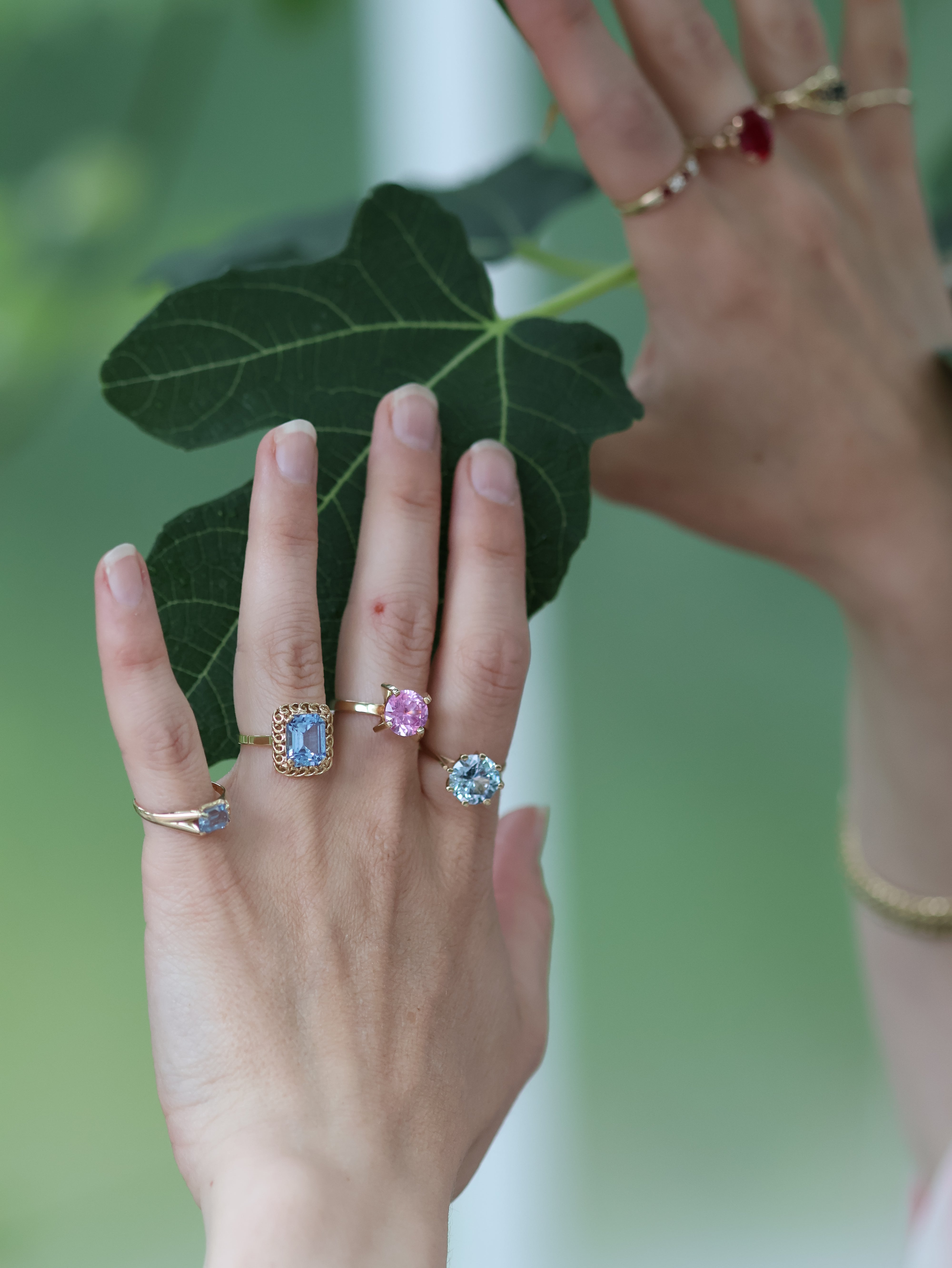 Vintage ring gult gull str 54