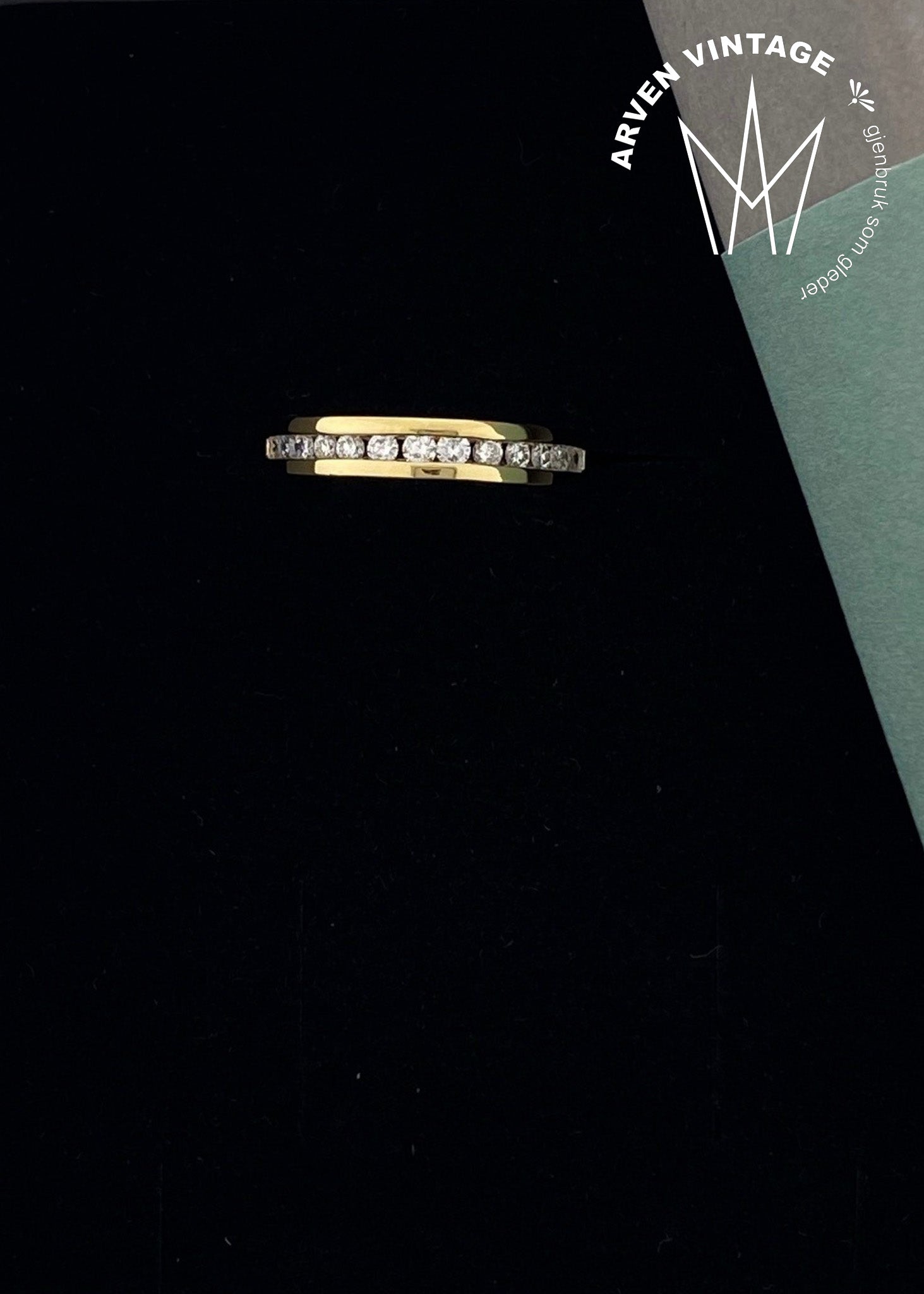 Vintage diamantring i 18K gult gull