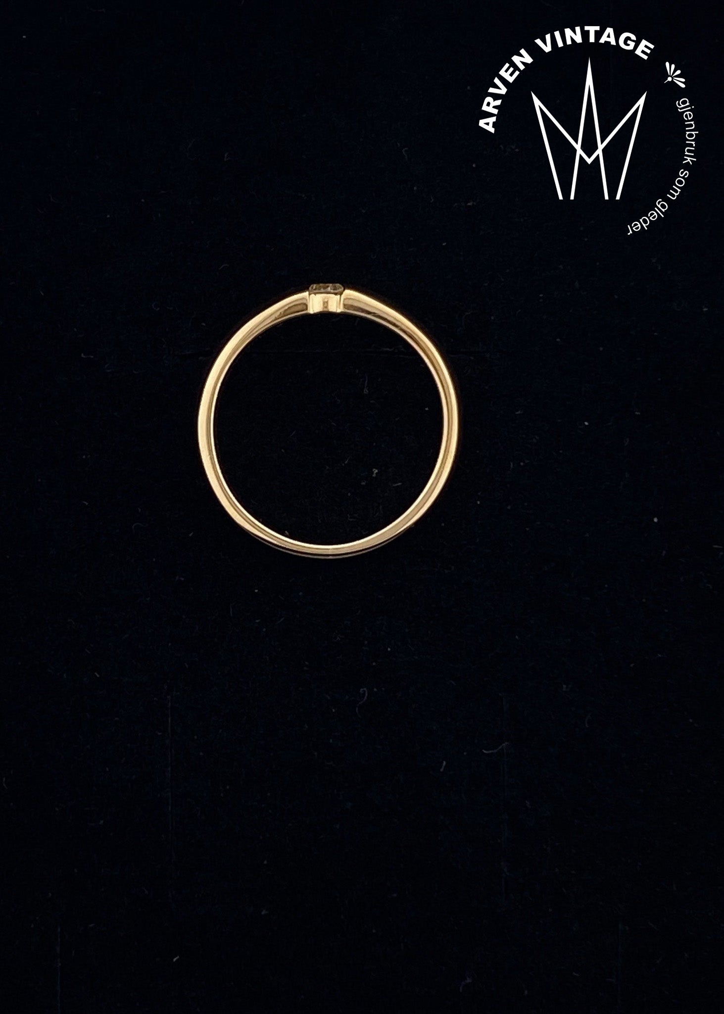 Vintage diamantring i 18K gult gull