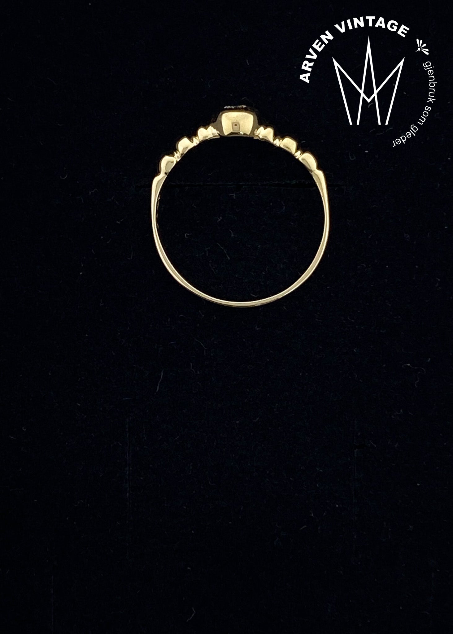 Vintage diamantring i gult gull