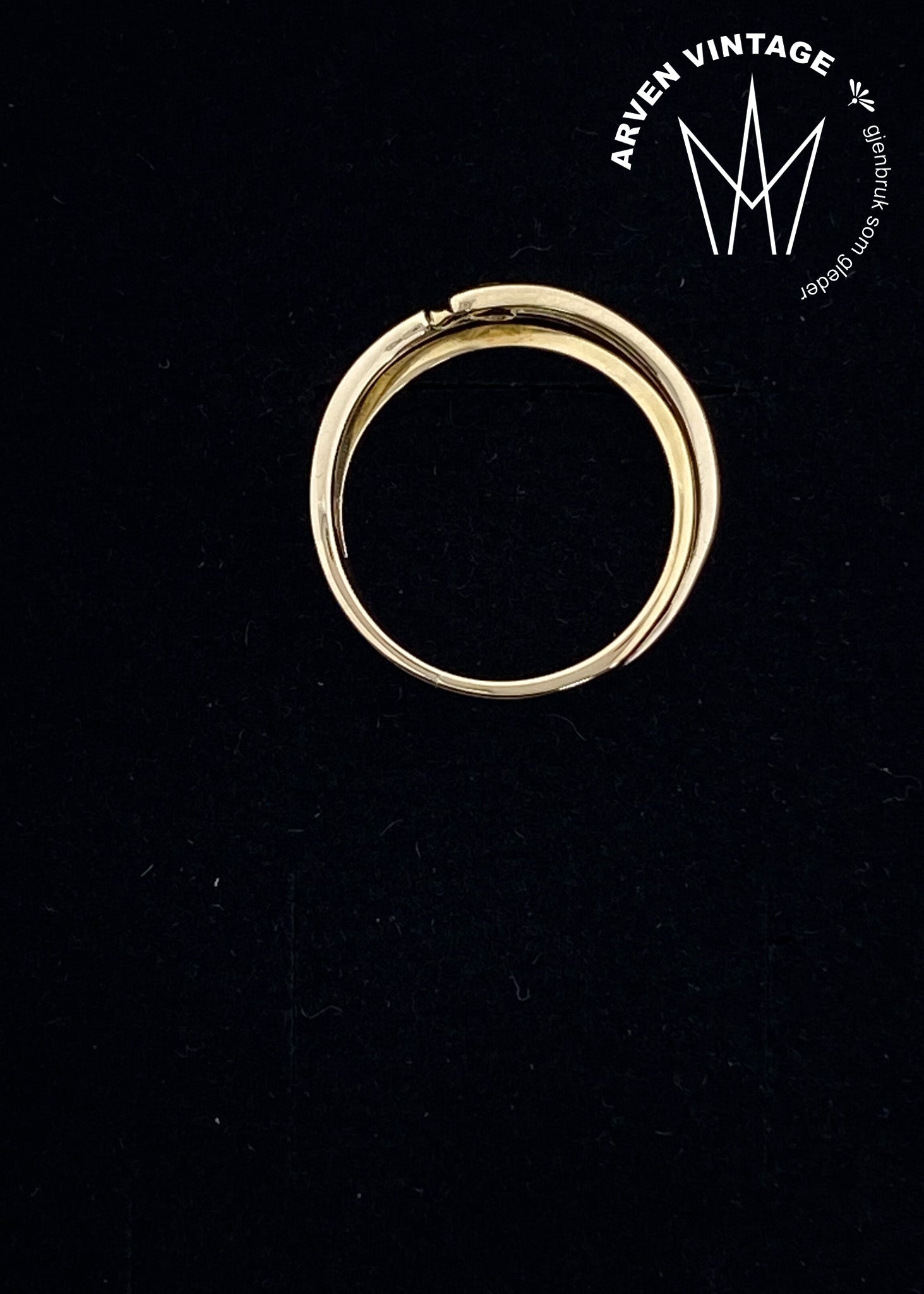 Vintage diamantring i gult gull