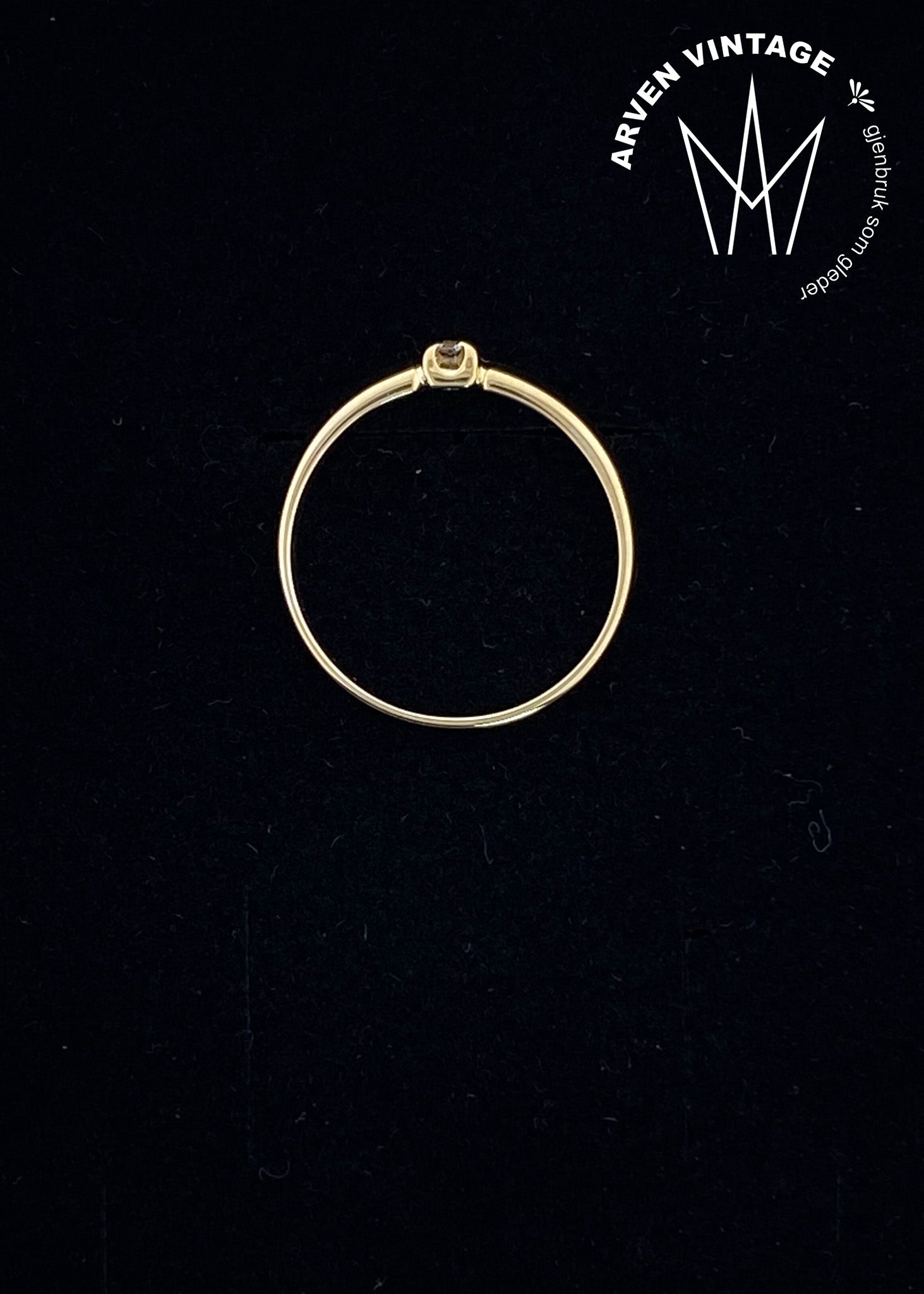 Vintage diamantring i gult gull