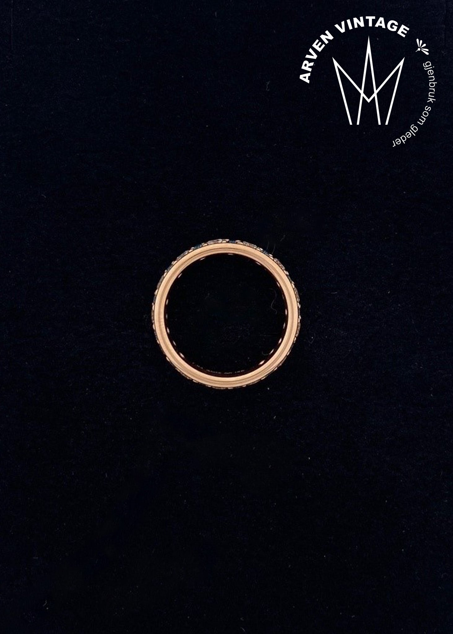 Vintage 18 k ring med diamanter str.57