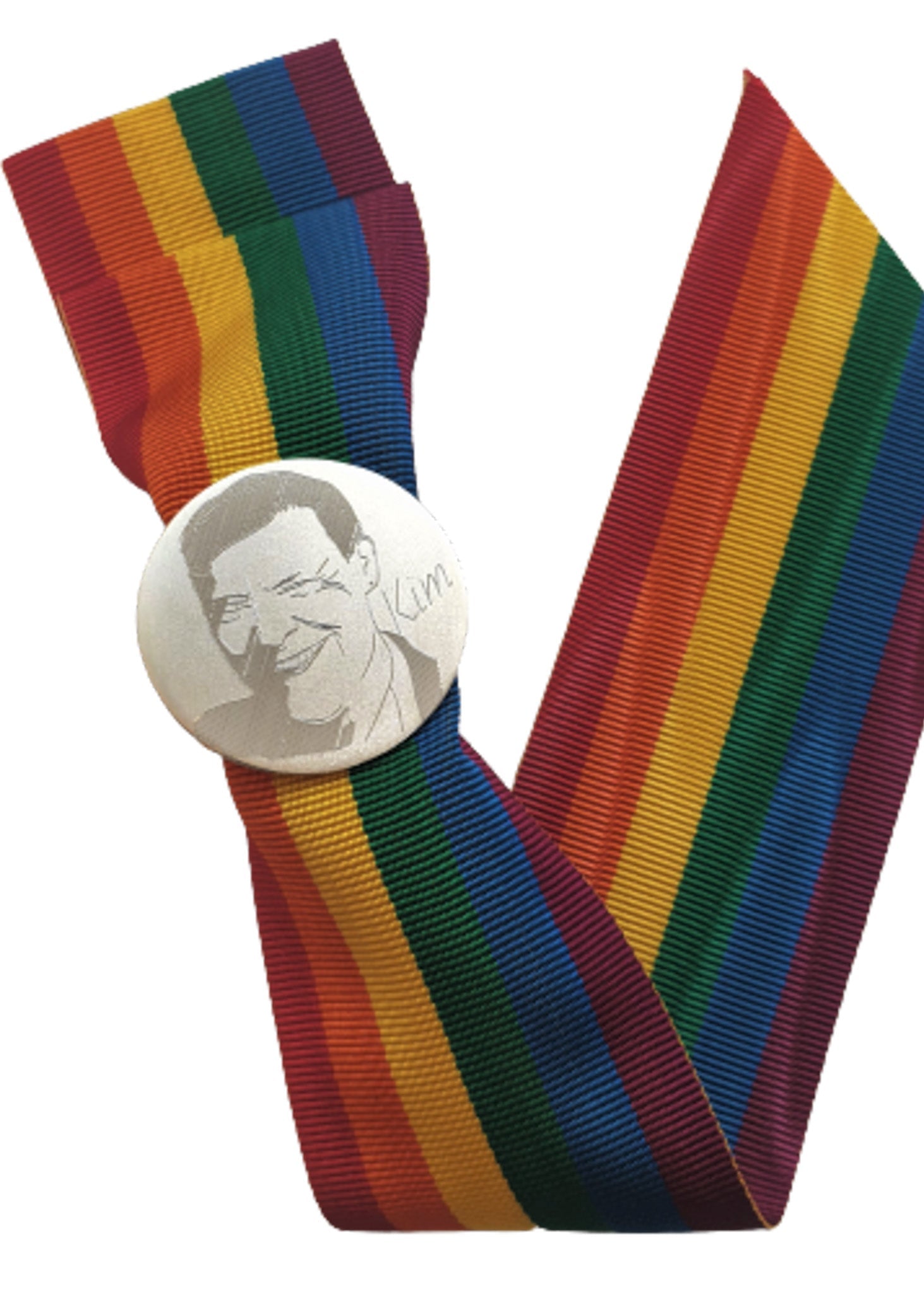 Pride festsløyfe med Kim Friele-portrett