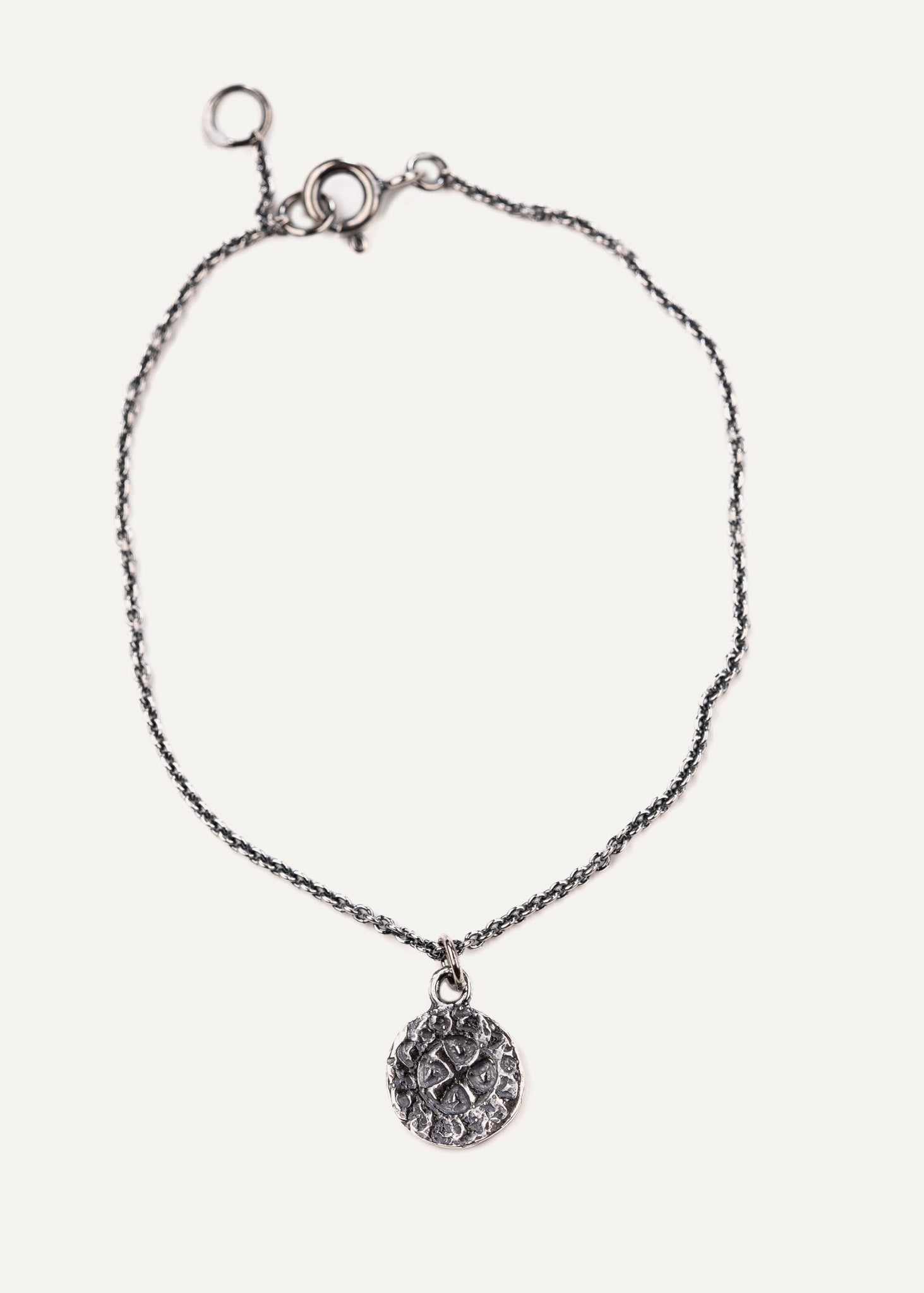 Quarterpenny bracelet oxidized silver