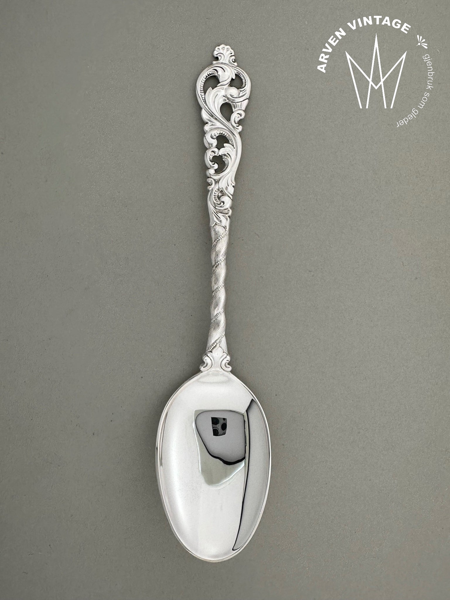 Vintage  Dobbel Rokokko liten spiseskje