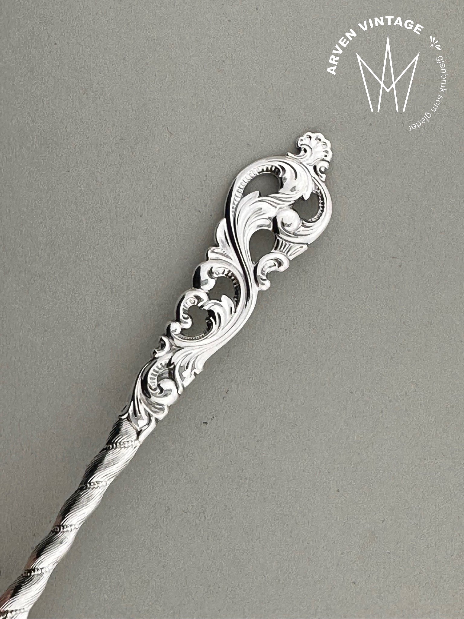 Vintage  Dobbel Rokokko liten spiseskje