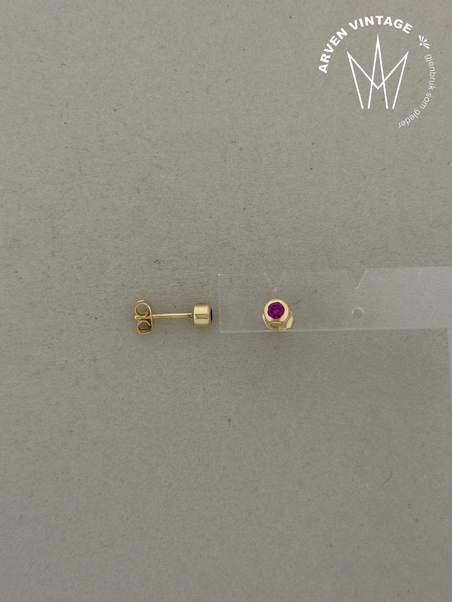 Vintage ørepynt gult gull