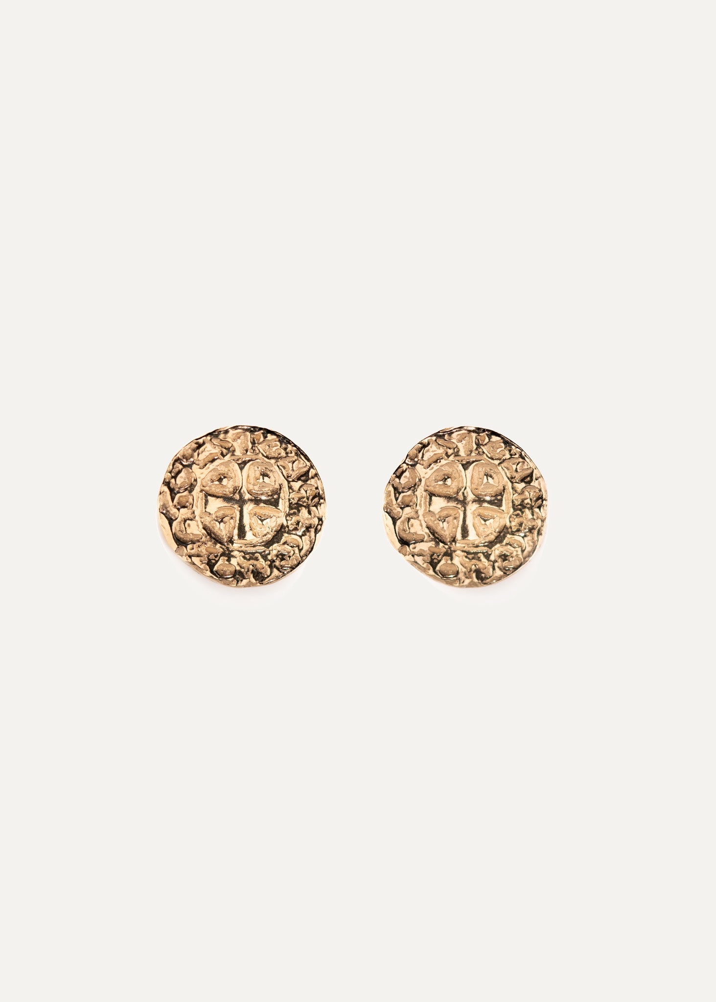 Quarter penny earrings gold-plated silver
