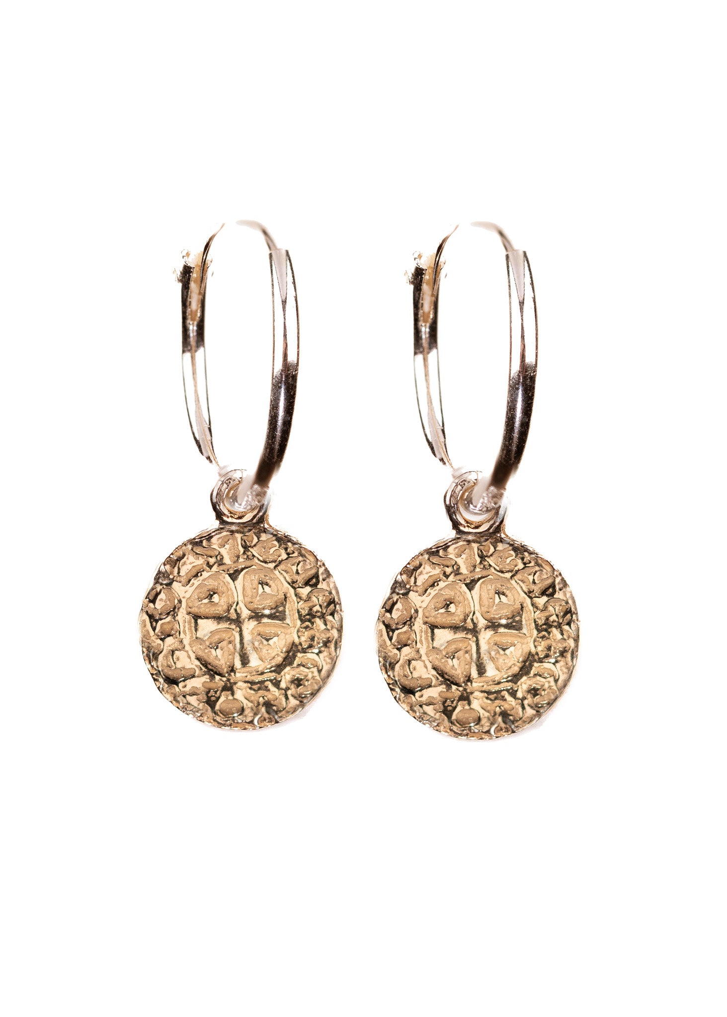Quarter penny earrings gold-plated silver
