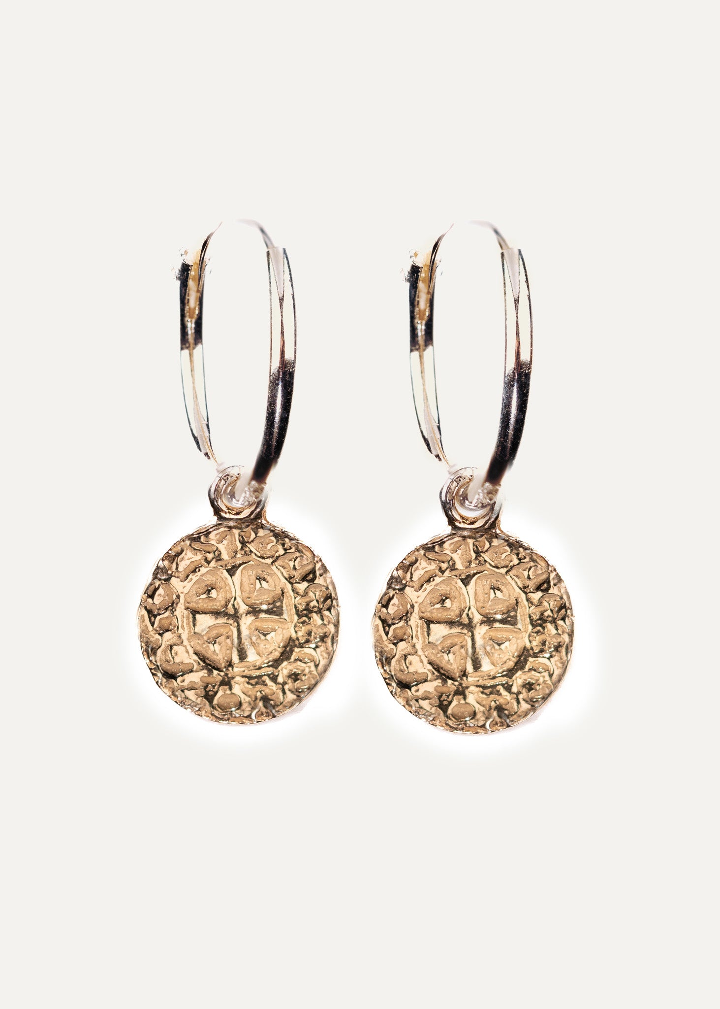 Quarter penny earrings gold-plated silver