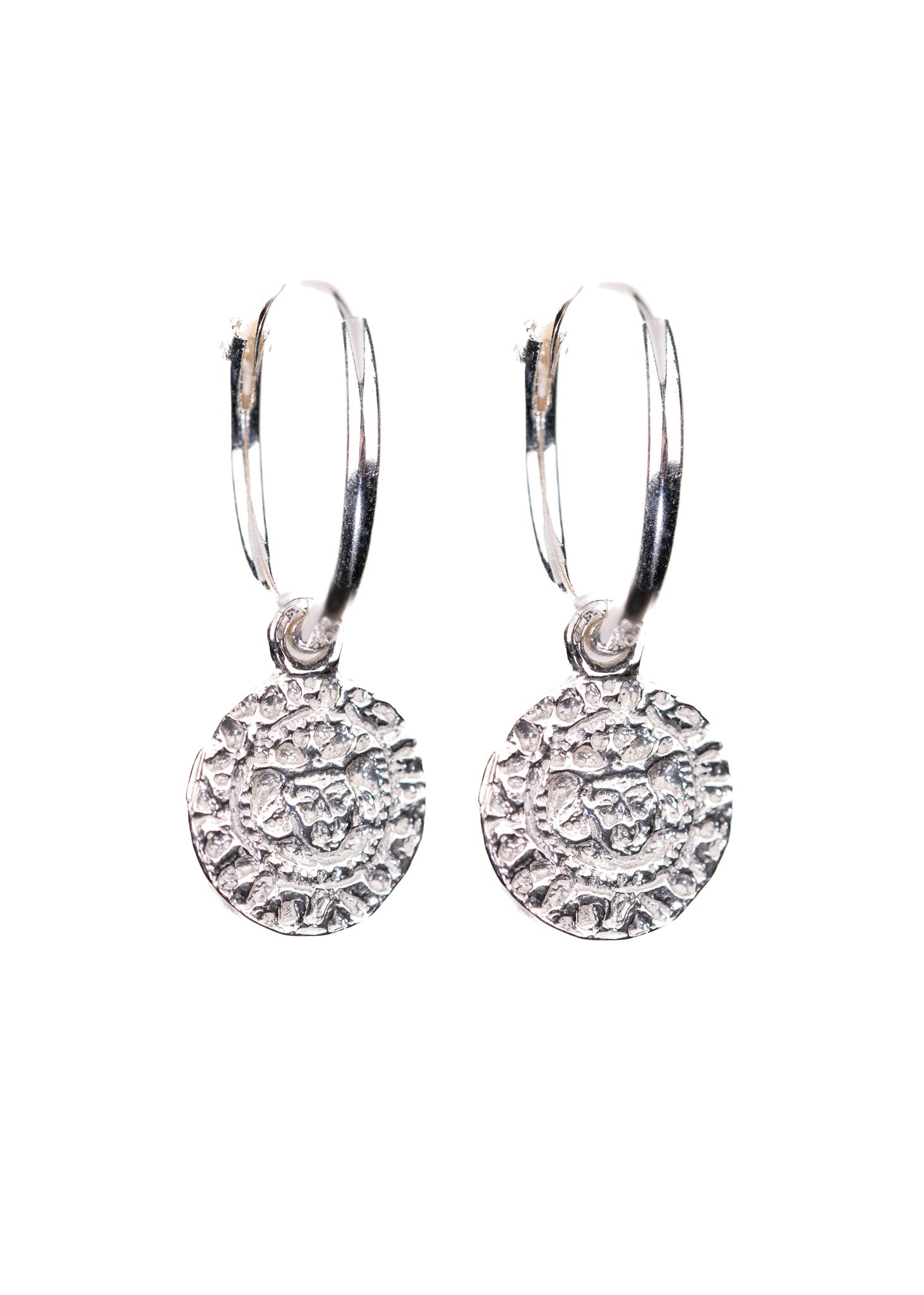 Quarter penny earrings silver