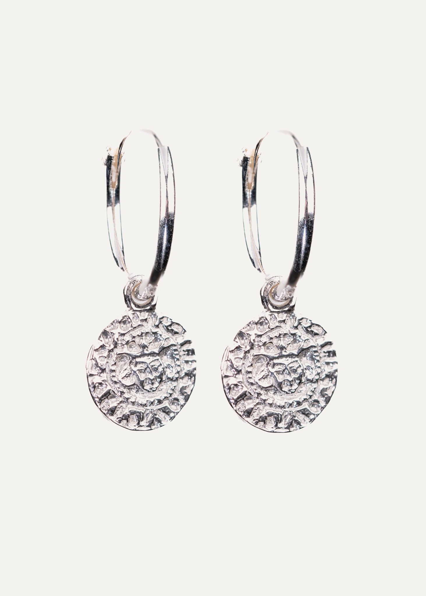 Quarter penny earrings silver