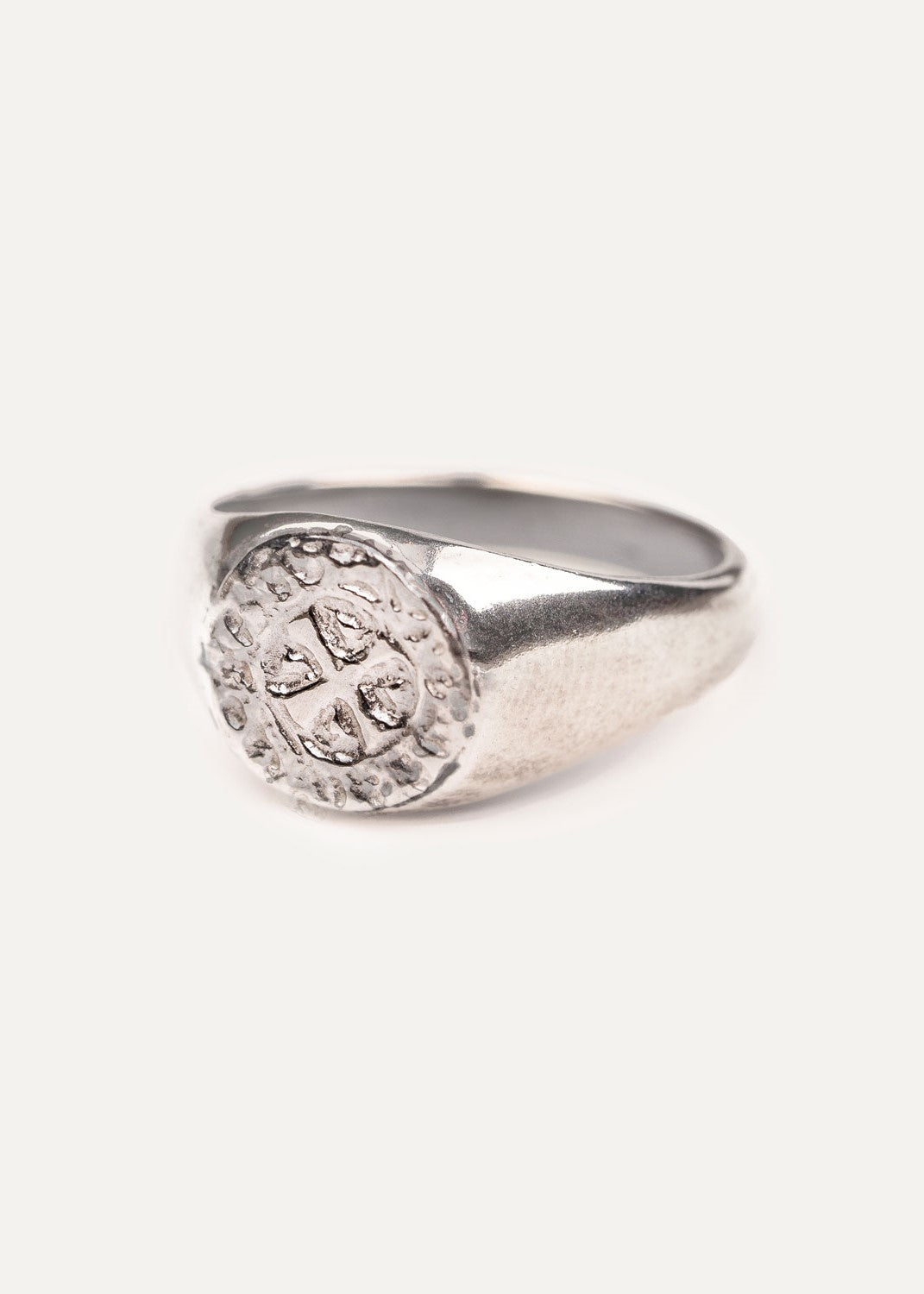 Quarterpenny signet ring silver