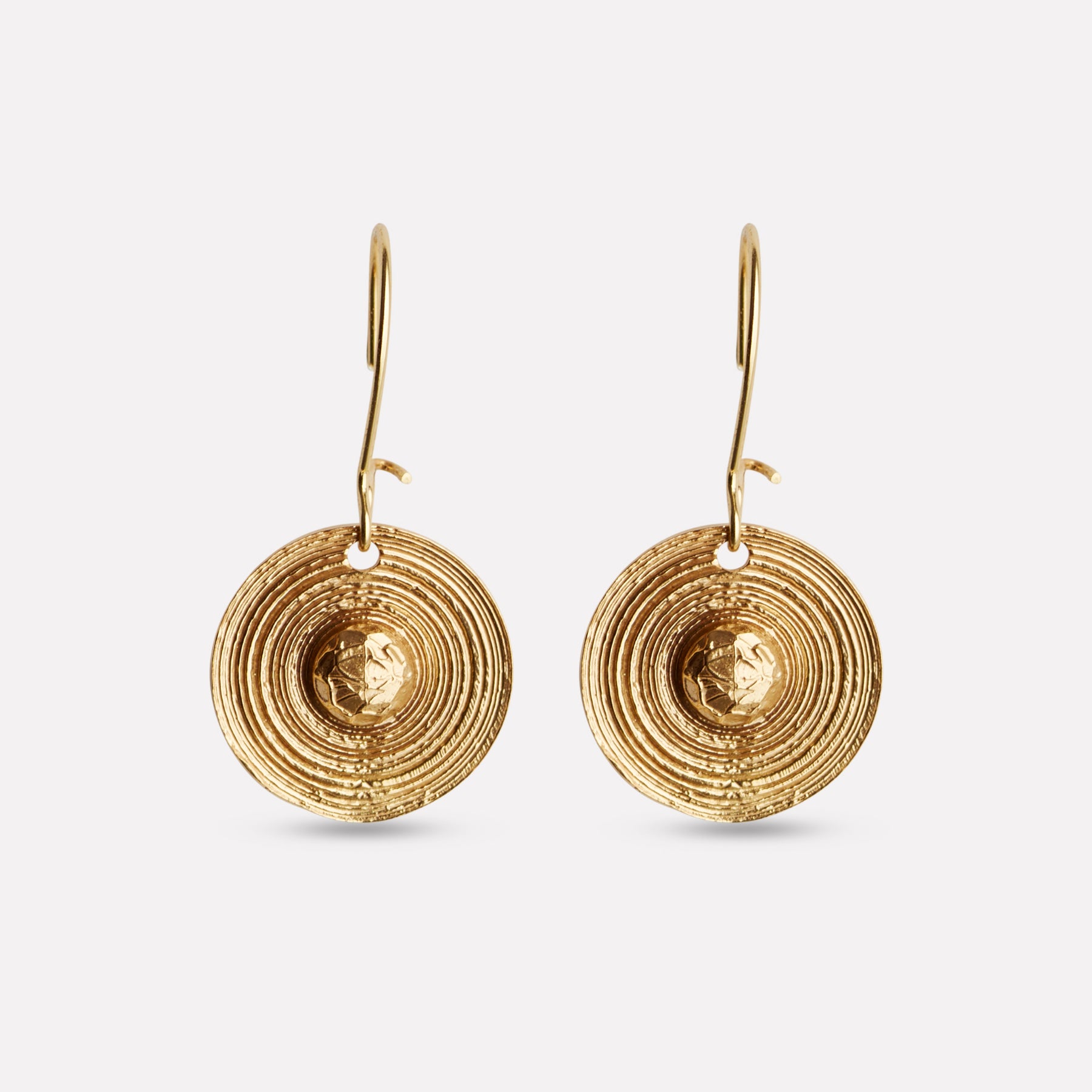 Viking shield gold earrings
