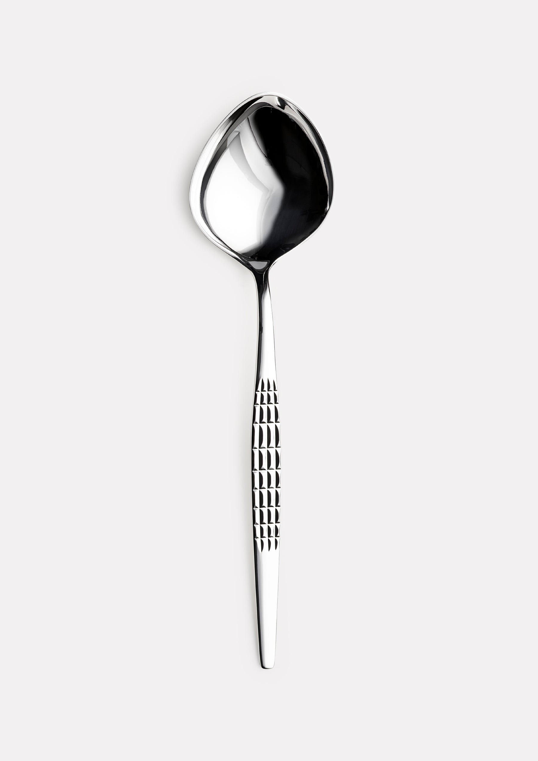 Faceted cream/salad spoon