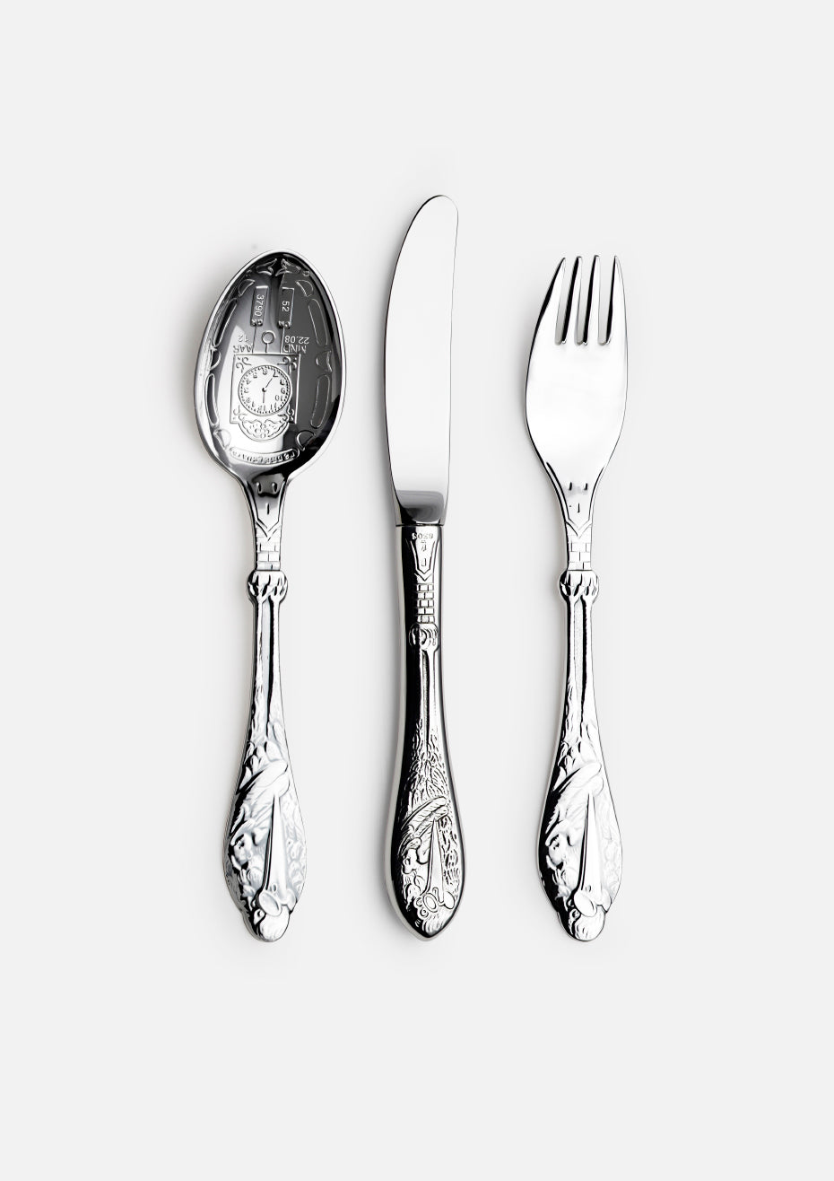 Stork spoon, knife and fork set