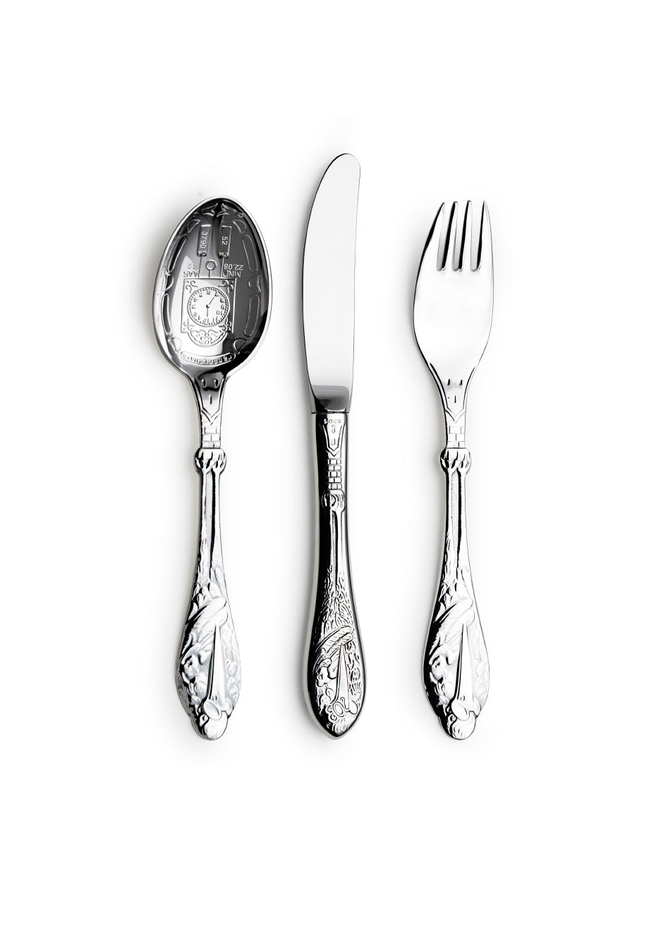 Stork spoon, knife and fork set