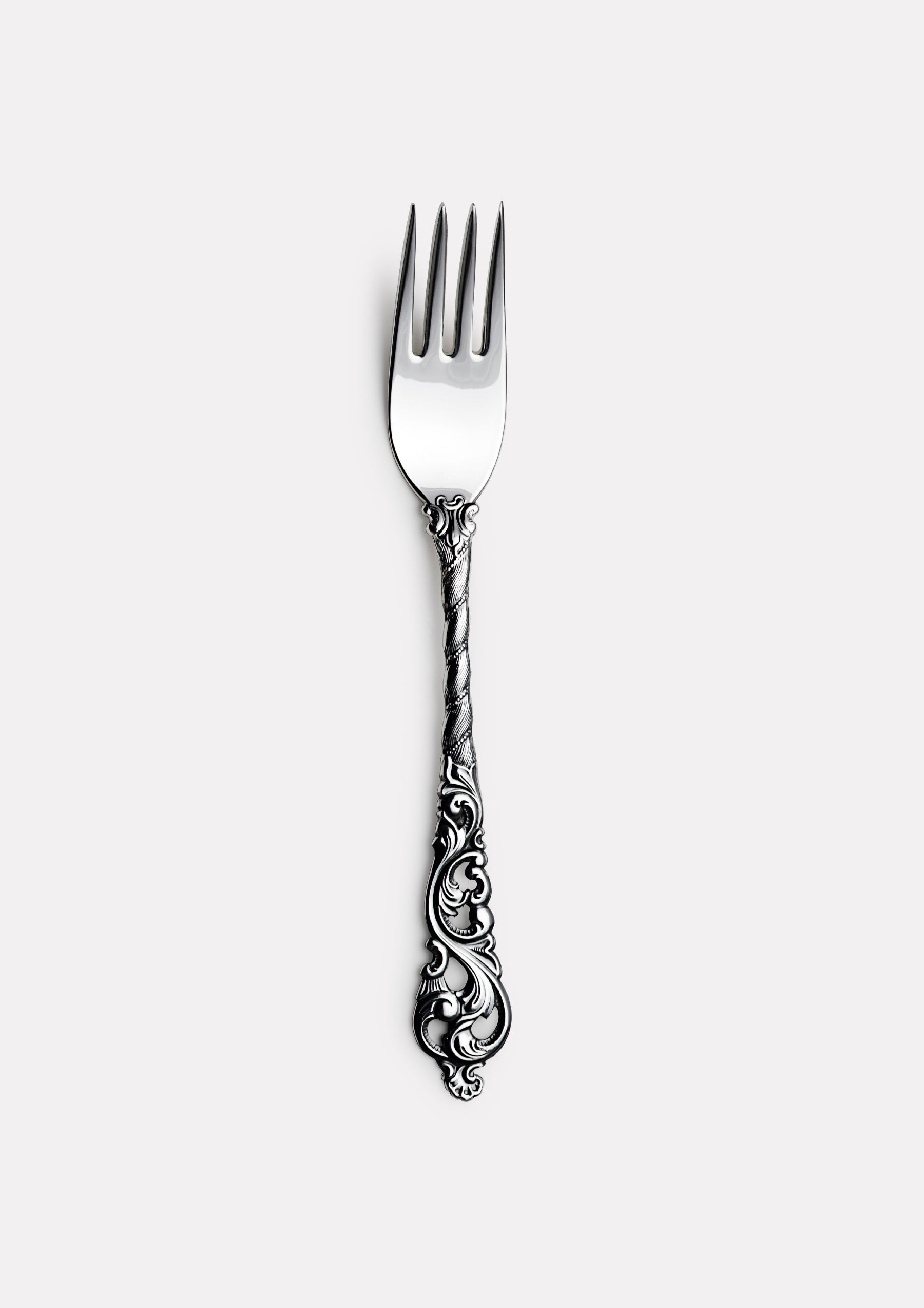 Double rococo small dining fork