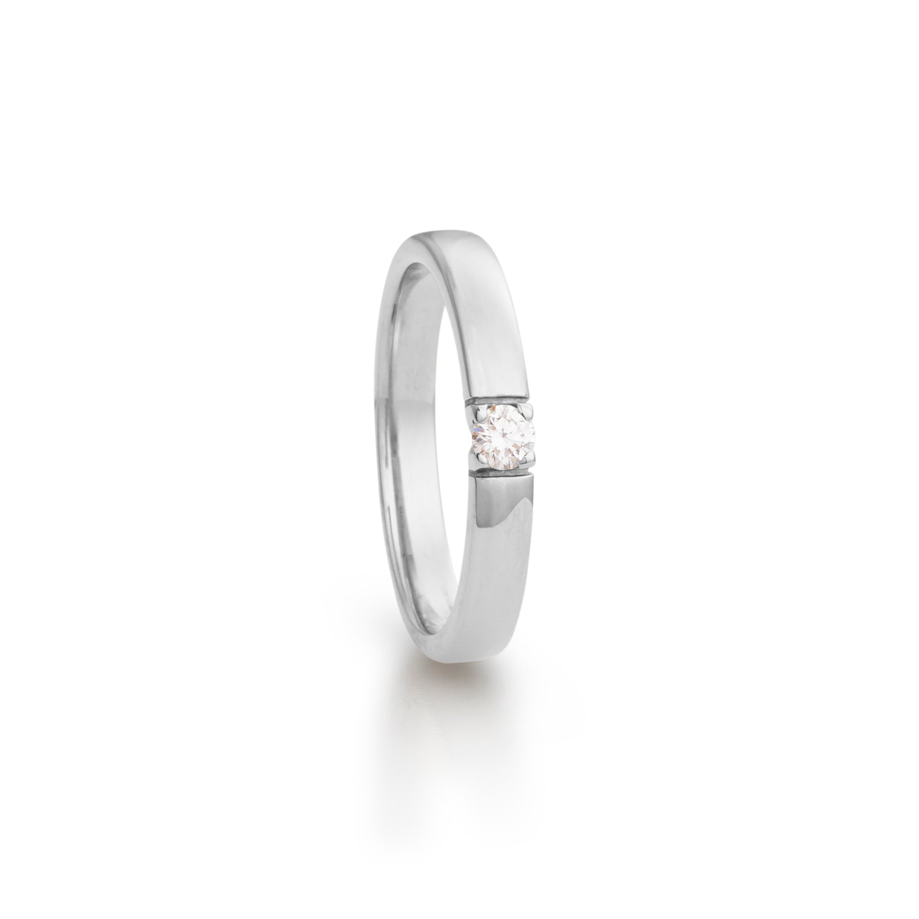 Alliance ring in white gold with diamond
