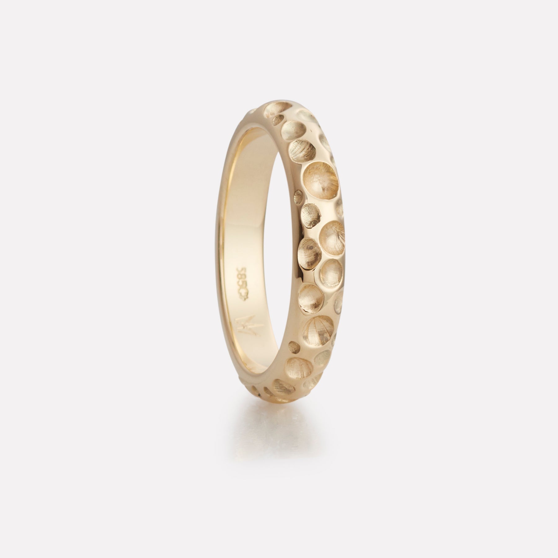 Bubble ring in yellow gold, gentleman