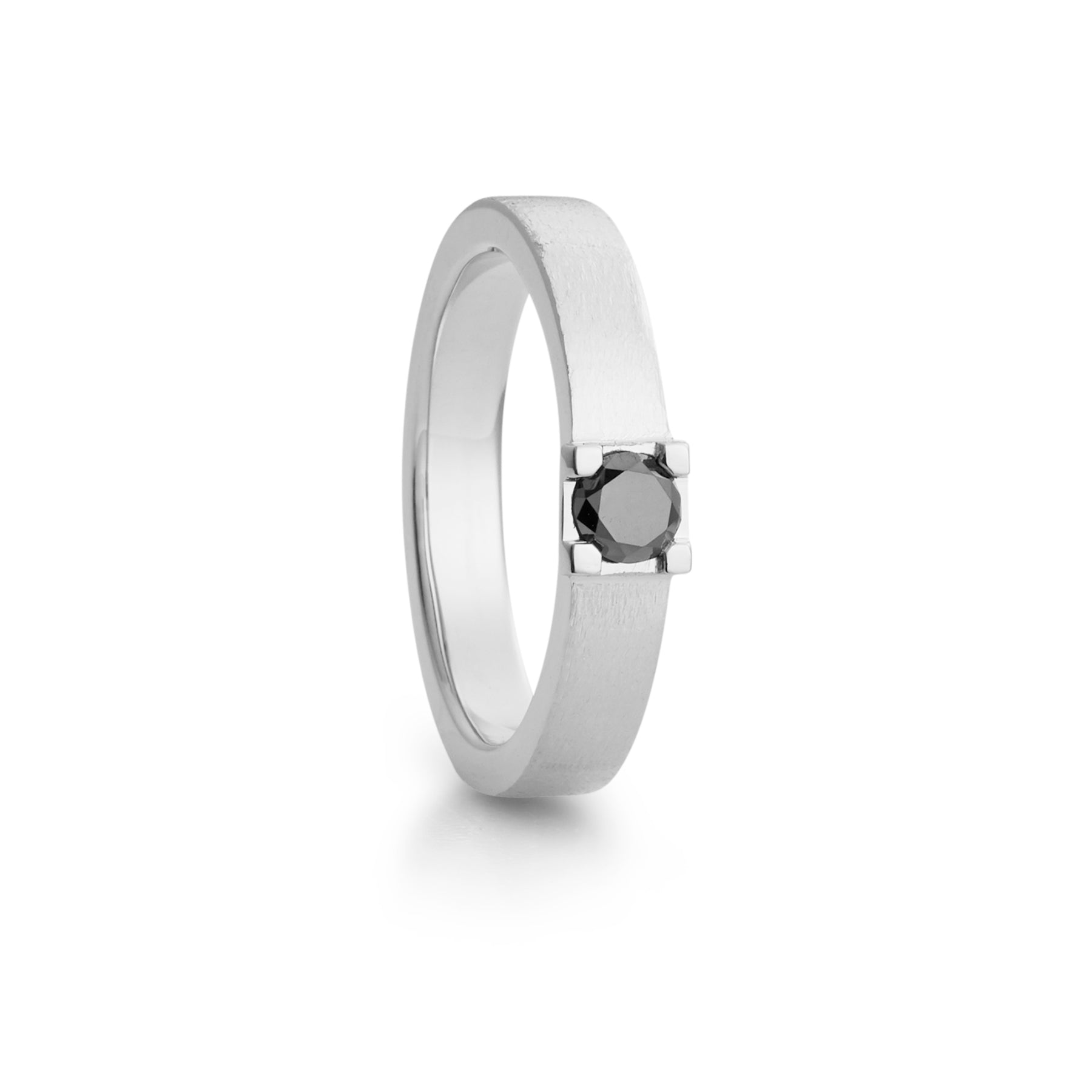 Magnificent white gold and black diamond ring, men&