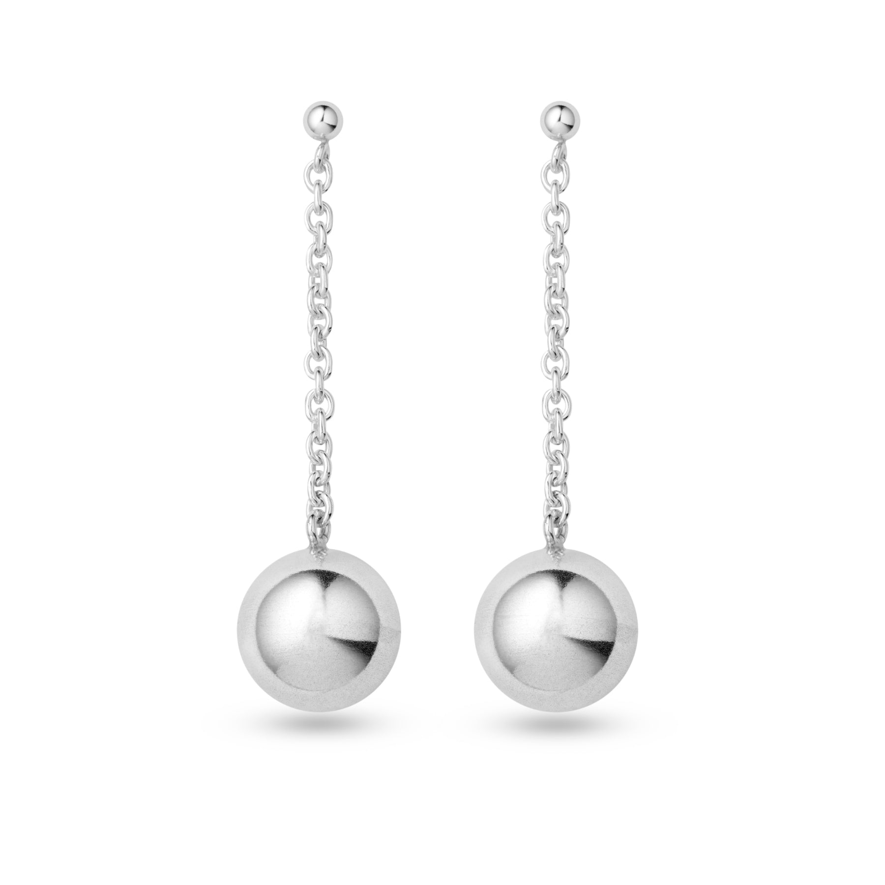 Globe pendant earrings in silver