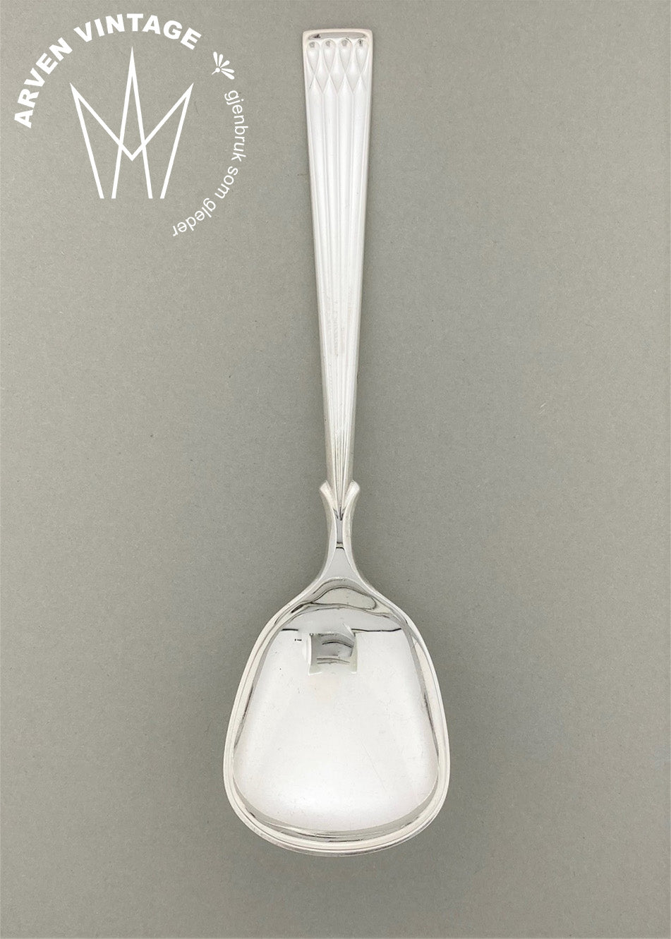 Vintage Heirloom silver large jam spoon
