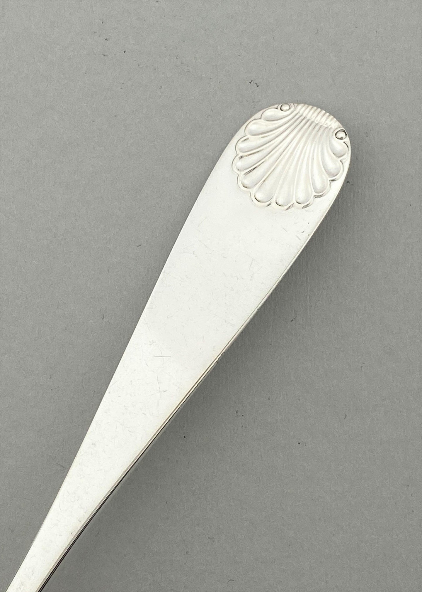 Vintage Shell small dining fork with engraving