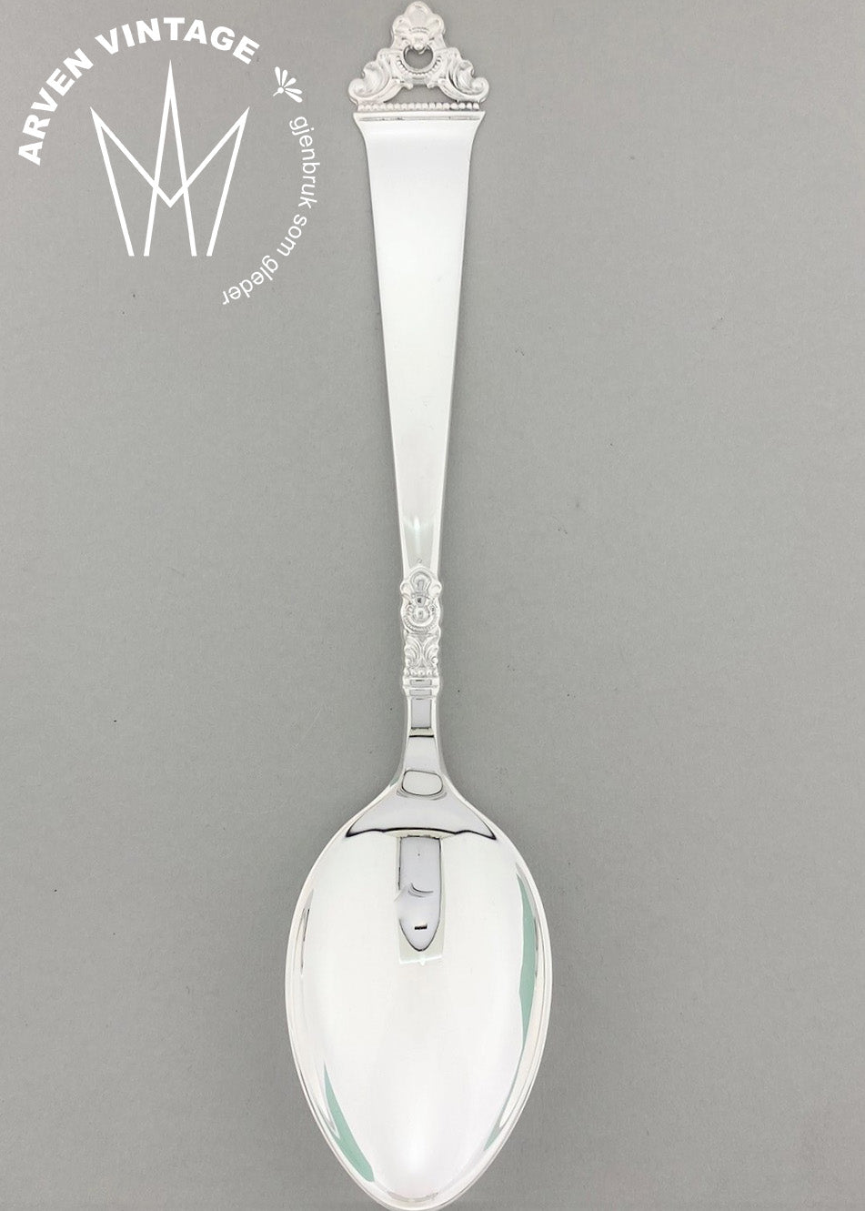 Vintage Odel small tablespoon with engraving