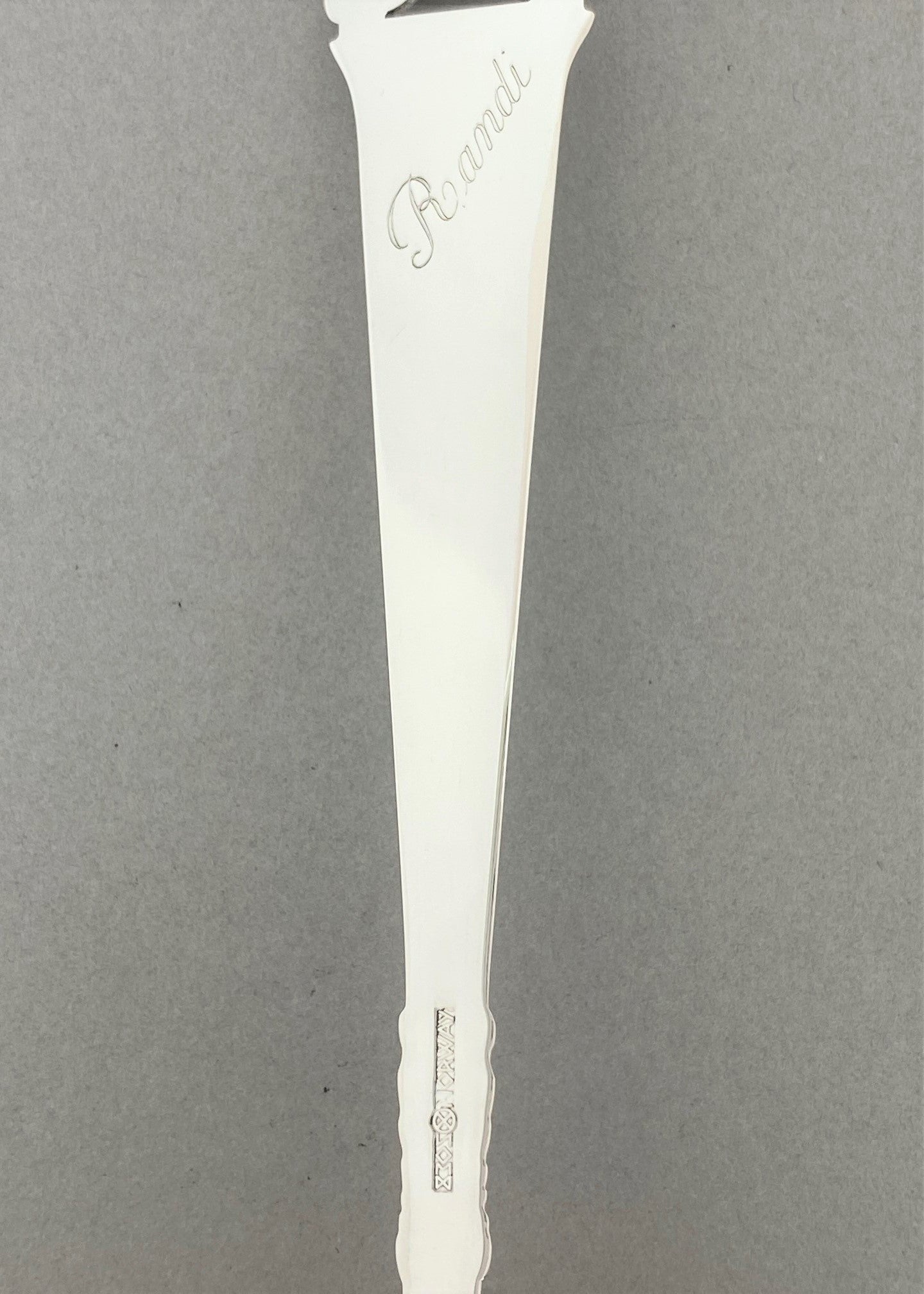 Vintage Odel small tablespoon with engraving