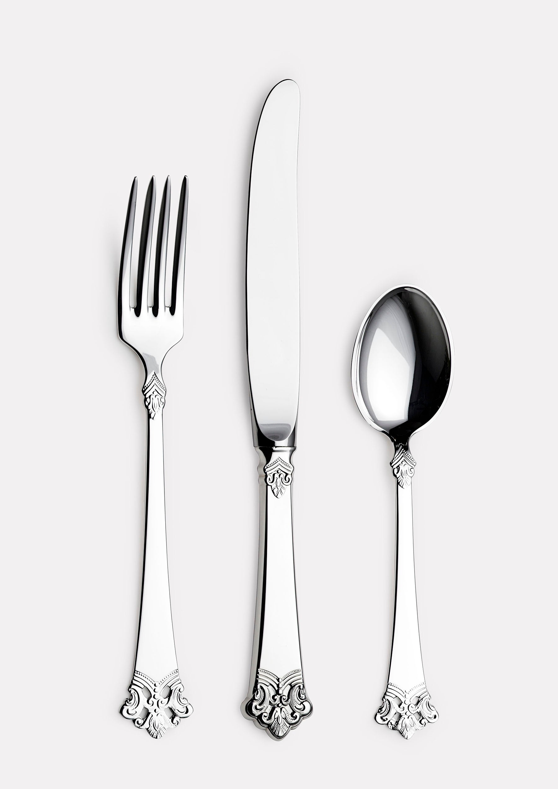 Anitra kniv med kort skaft, gaffel og dessertskje