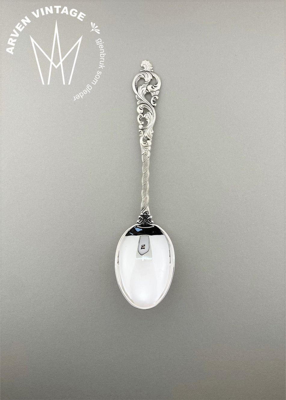 Vintage Double Rococo ice cream spoon / children's spoon